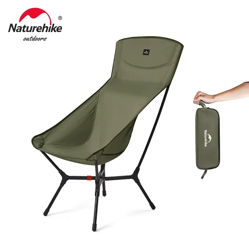 Naturehike YL01 Klappstuhl mit hoher Rückenlehne, Campingstuhl, ultraleicht, tragbar, Relax-Stühle, Outdoor-Angeln, 150 kg Belastung, Mondstühle Image