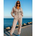 Per donna Tuta con cappuccio Costume intero casual Autunno Inverno Coulisse Tasca Tinta unita Completo Abbigliamento Nero Bianco Escursionismo Allenamento Atletico Antivento Leggero Traspirante