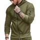 Per uomo Felpa con cappuccio Felpa con cappuccio a zip intera Felpa con cappuccio in pile Felpa con cappuccio tattica Felpa con cappuccio foderata in pile Nero Verde militare Blu marino Grigio Con
