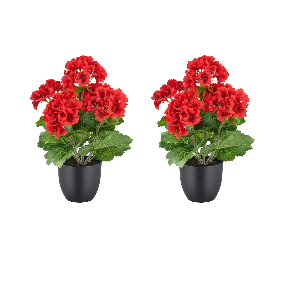 CREATIV green künstliche Pflanze Geranienbusch im Kunststofftopf, 36cm, UV-beständig, im 2er Set Image