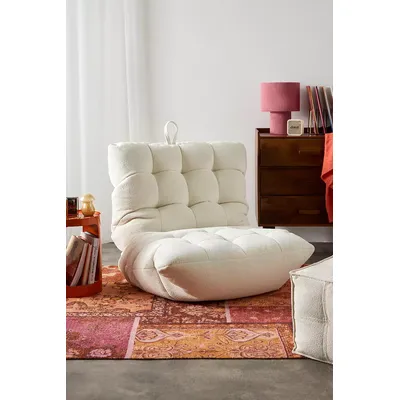 Greta Cream Boucle Bean Bag - Cream 93.5cm x 78cm x 58cm at Urban Outfitters