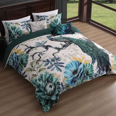 Peacock Jardin Comforter Bed Set Multi Jewel, King, Multi Jewel