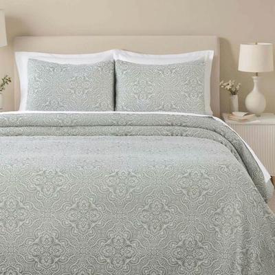 Enzy Matelasse Bedspread Set, Full / Double, Sage