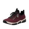 Slip-On Sneaker RIEKER, Damen, Gr. 36, rot (bordeaux, schwarz), Nubuklederimitat, Textil, sportlich, Schuhe, Schlupfschuh, Halbschuh, Freizeitschuh mit weicher Innensohle