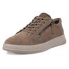 Sneaker ECCO "Move W", Damen, Gr. 39, grau (taupe), Veloursleder, Basic, Schuhe, Freizeitschuh, Schnürschuh, Halbschuh mit seitlichem Reißverschluss