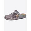 Pantolette, Damen, Gr. 40, rosa (anthrazit), Leder, modisch, Schuhe Hausschuh Clog