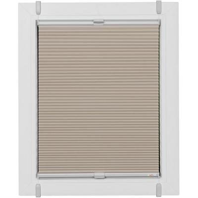 Plissee SUNLINES "Start-up Style Honeycomb", beige (sand, weiß, weiß), B:81cm H:65cm, Obermaterial: 100% Polyester, Plissees, verspannt mit Simply-Fix Klemmträger, Wabenplissee, nach Maß Image