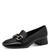 Pumps TAMARIS, Damen, Gr. 41, schwarz, Leder, unifarben, klassisch, Schuhe, Blockabsatz, Slipper, Businessschuh mit Zierriegel, Schmuckelement