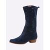 Stiefel HEINE, Damen, Gr. 37, blau (marine), Leder, Veloursleder, Rindsleder, modisch, Schuhe Cowboystiefel Sommerstiefel Reißverschlussstiefel
