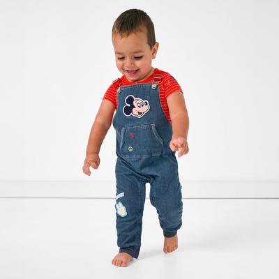 Disney Mickey Patch Denim Overall - 3T