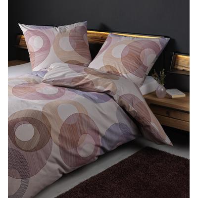 Bettwäsche JANINE "Feinbiber65175 0", lila (beere), B/L: 240cm x 220cm, 2 St., Feinbiber, B/L: 80cm x 80cm & 80cm x 80cm, Feinbiber, Obermaterial: 100% Baumwolle, Bettwäsche, mit Reissverschluss Image