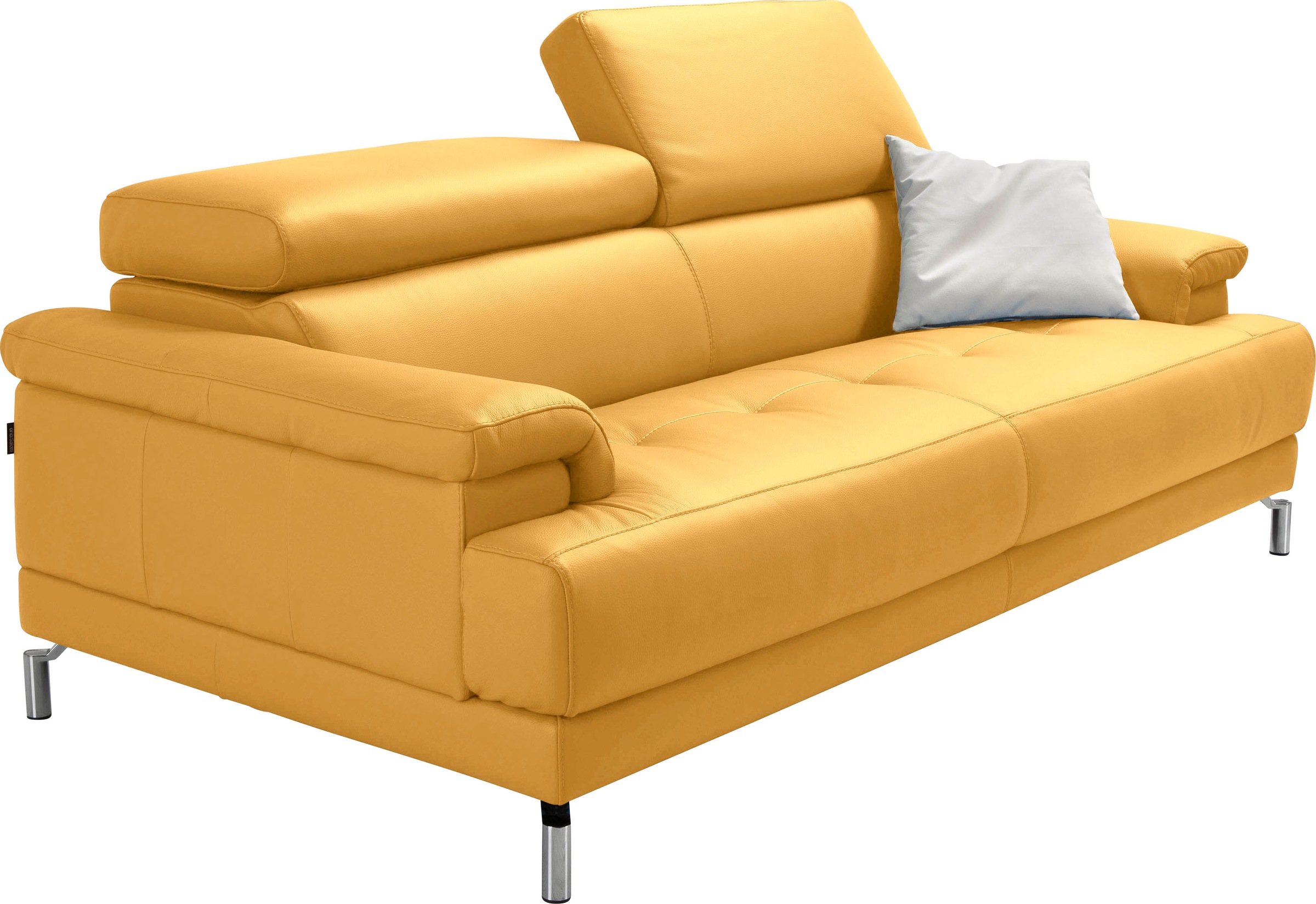 2,5-Sitzer EGOITALIANO "Soul, Design und Sitzkomfort auf hohem Niveau, tolle Details", gelb, B:200cm H:76cm T:106cm, Leder »BULL« (echtes Rindsleder). Geschliffenes, pigmentiertes und behandeltes Rindsleder mit einer Dicke von 1, 3-1, 5 mm. Dieses... Image