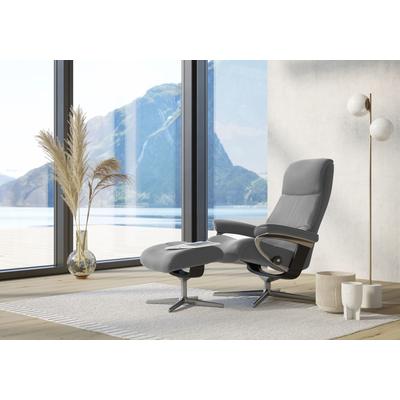 Relaxsessel STRESSLESS "View", grau (wild dove batick), B:82cm H:109cm T:81cm, Leder BATICK: BATICK ist ein leicht korrigiertes, durchgefärbtes und genarbtes Möbelleder, bei dem die meisten Unebenheiten und Spuren in der Regel entfernt wurden.,... Image