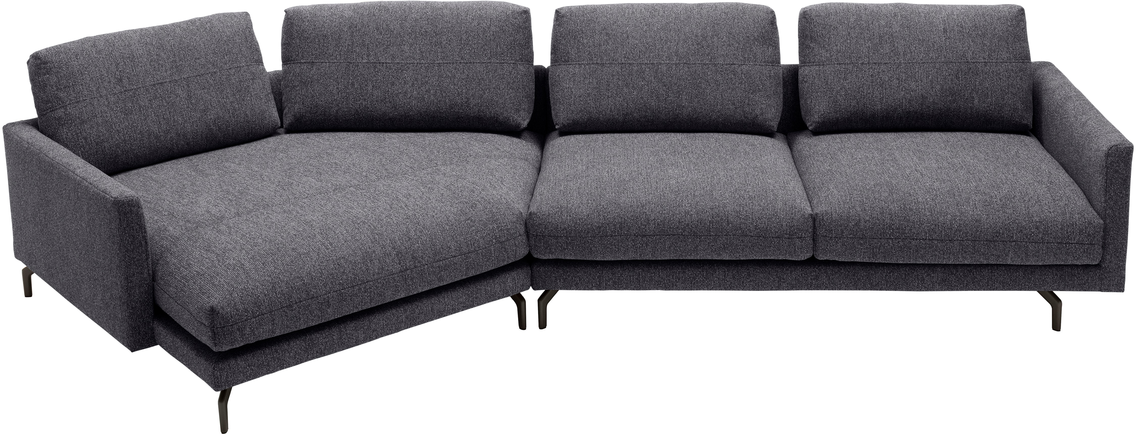 Wohnlandschaft "CR.414 mit Kuschelecke für Wohlfühlkomfort", schwarz (anthrazitgrau, schwarzgrau), B:353cm H:91cm T:175cm, CREATION BY ROLF BENZ, Sofas, Wohnlandschaft, Wahlweise aus Leder oder Chenille