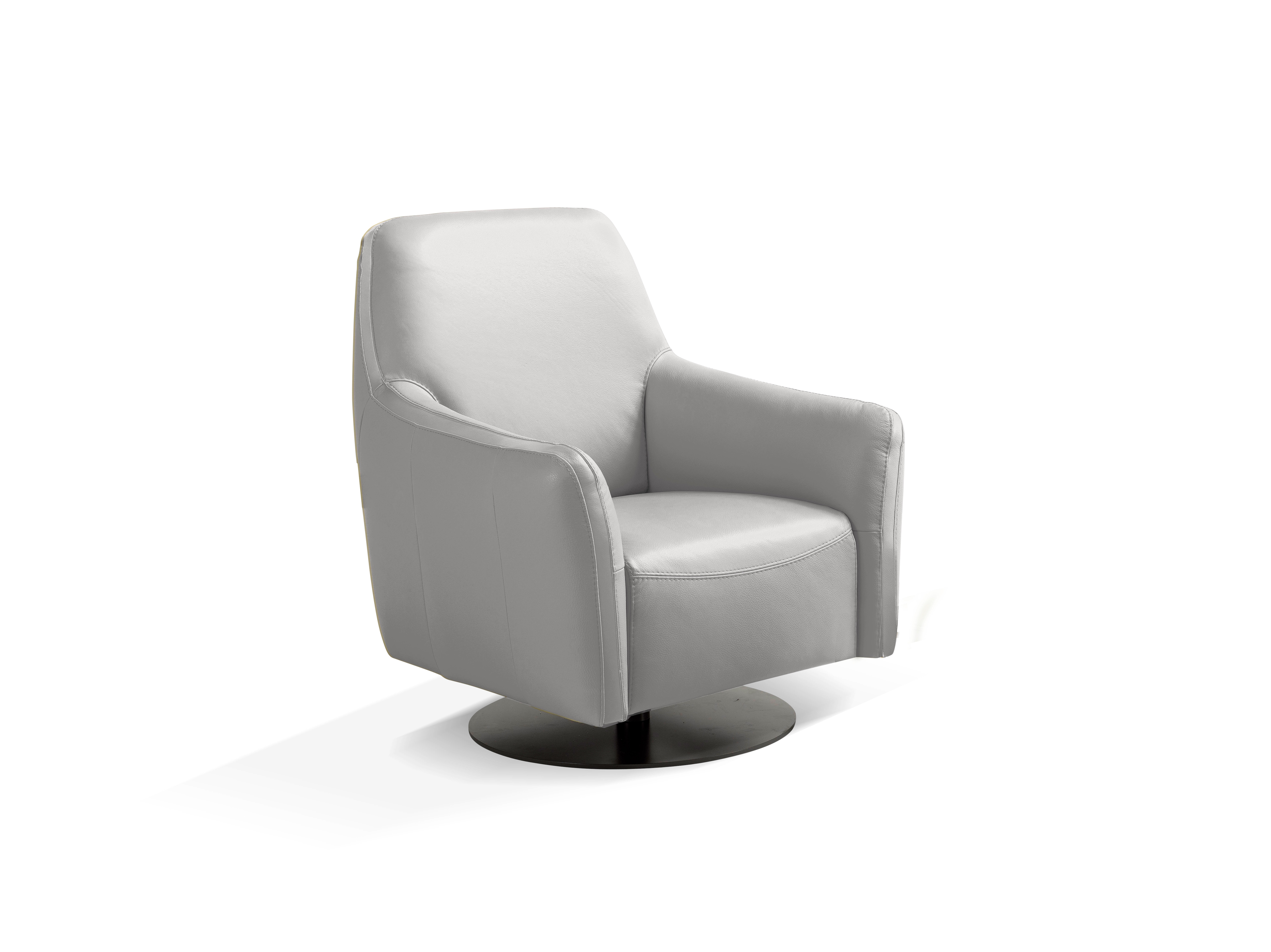 Sessel EGOITALIANO "Felicity Drehsessel mit Wippfunktion, kompakt und bequem, Loungesessel", grau (stone), B:77cm H:88cm T:85cm, Leder »BULL« (echtes Rindsleder). Geschliffenes, pigmentiertes und behandeltes Rindsleder mit einer Dicke von 1, 3-1, 5...