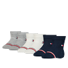 Socken TOMMY HILFIGER "TH BABY SOCK 6P ECOM", Damen, Gr. 19-22, weiß, grau, blau, Materialmix, mehrfarbig, gestreift, Socken, mit ikonischen Streifenakzenten
