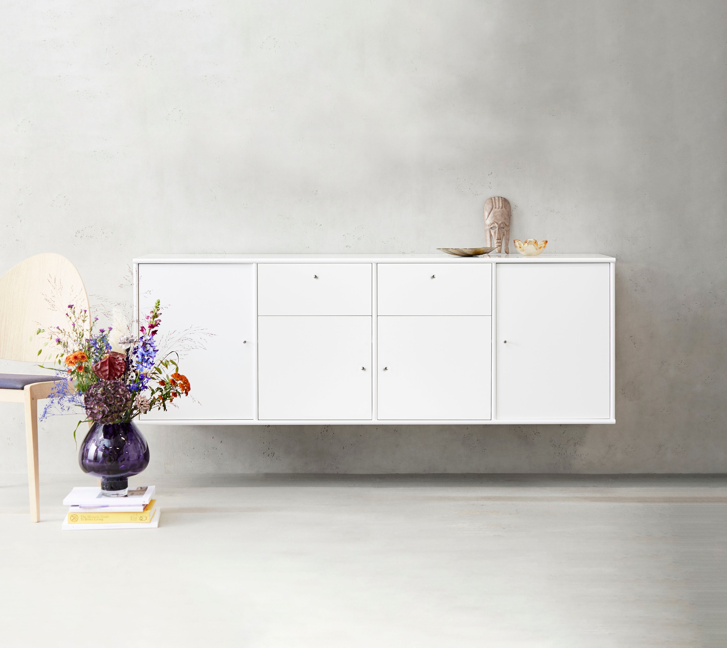 Sideboard HAMMEL FURNITURE "Mistral, Hochwertig Schrank, hängend/stehend montierbar", weiß, B:177cm H:61cm T:42cm, Sideboards, mit Türen und Schubladen, B: 177 cm, anpassungsbar Designmöbel Image