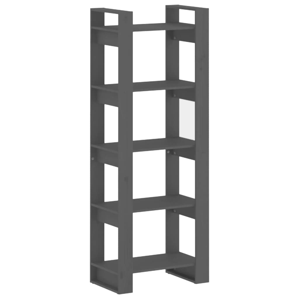 vidaXL Bücherregal/Raumteiler Grau 60x35x160 cm Massivholz Image