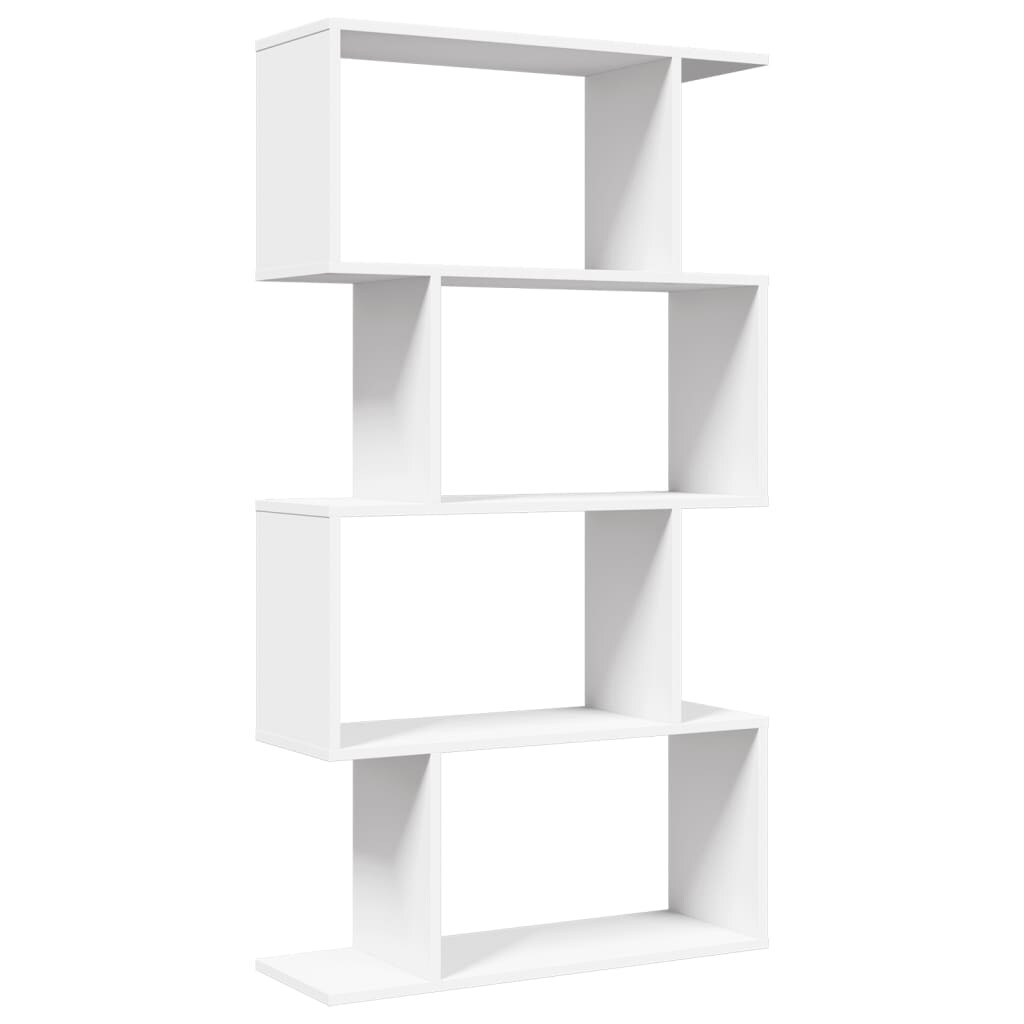 vidaXL Raumteiler-Bücherregal 4 Böden Weiß 70x24x129 cm Holzwerkstoff Image