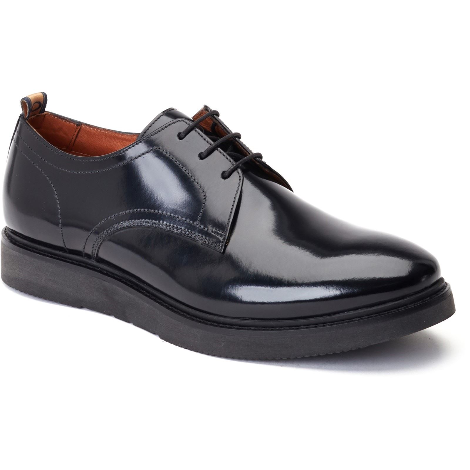 Base London Roly Leder Herrenschuhe in Schwarz Oxford Stil