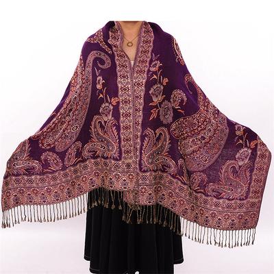 Women's Rectangle Scarf Women's Shawls Wraps Street Daily Date Wine Blue Purple Scarf Print