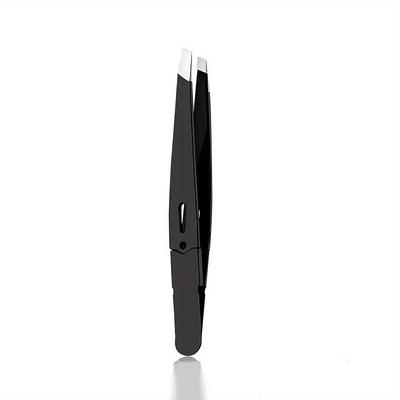 1pc Precision Tweezers for Eyebrows and Facial Hair, Durable Stainless Steel Hair Removal Tweezers for Plucking Beard and Brows, Essential Beauty Tool for Daily Grooming