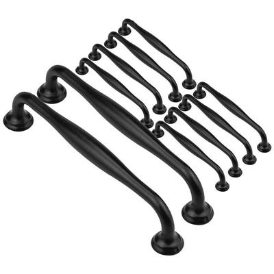 10 Stück schwarzer Möbelgriff – schwarzer Küchenmöbelgriff, Schlafzimmer-Schubladen-Türgriffe, Image
