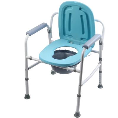 Nachttoilettenstuhl mit breiten Armlehnen, robuster Stahlrahmen für Senioren, tragbarer Image