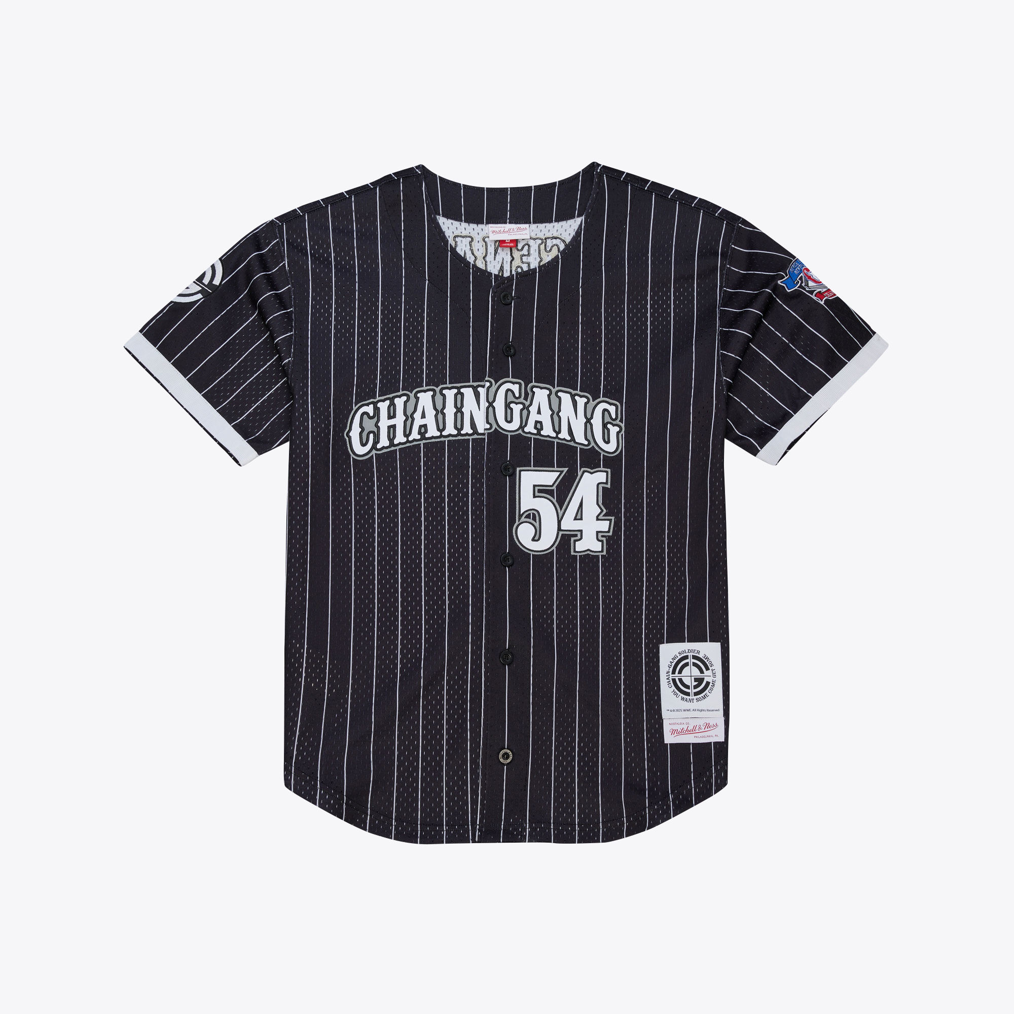 WWE John Cena Mitchell & Ness Final Seconds Striped Merch Baseball-Trikot - Schwarz - Herren Image