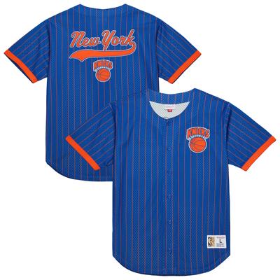 New York Knicks Mitchell & Ness Final Second Mesh Button Top – Herren Image