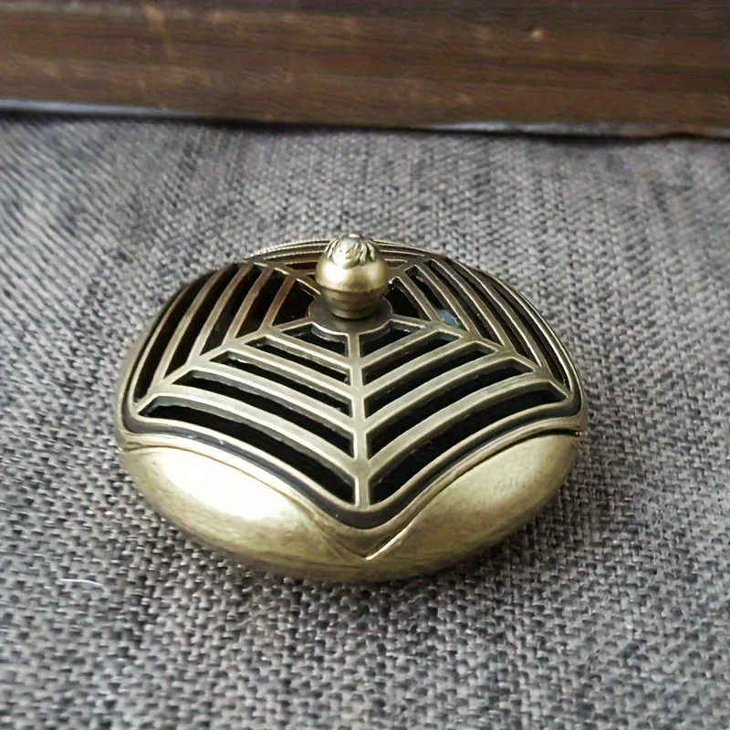 1 Stück eleganter Messing-Räuchergefäß mit Mesh-Sieb mit Sternenmuster – Aromatherapie-Räucherstäbchenhalter (ohne Räucherstäbchen) Image