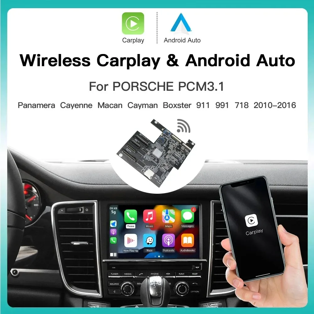 Drahtlose CarPlay Android auto Für Panamera Cayenne Macan Cayma 911 918 PCM 3,1 Unterstützung Spiegel Link AirPlay Kamera Image