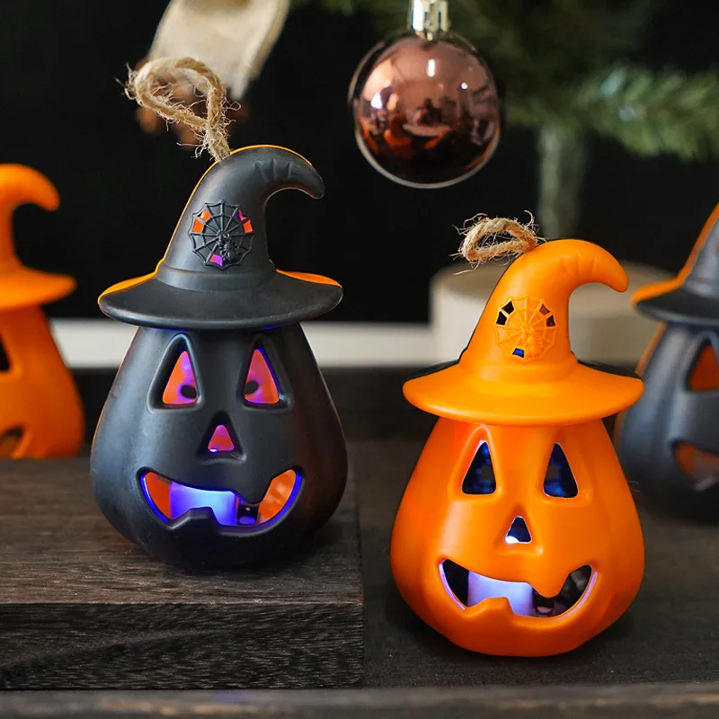Halloween-Kürbis-Schädel-Laterne, batteriebetrieben, tragbar, LED-Nachtlicht, Kinderzimmer-Dekoration, Schreibtischlampen, gruseliges Geschenk für Jungen und Mädchen