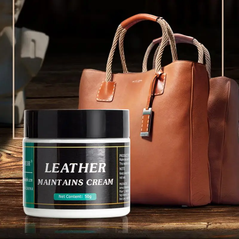 50 g Auto-Ledersitz-Farbwiederhersteller, Lederreparaturbalsam für mehrere Oberflächen, professionelle Leder-Erholungscreme für Autositze, Schuhe Image