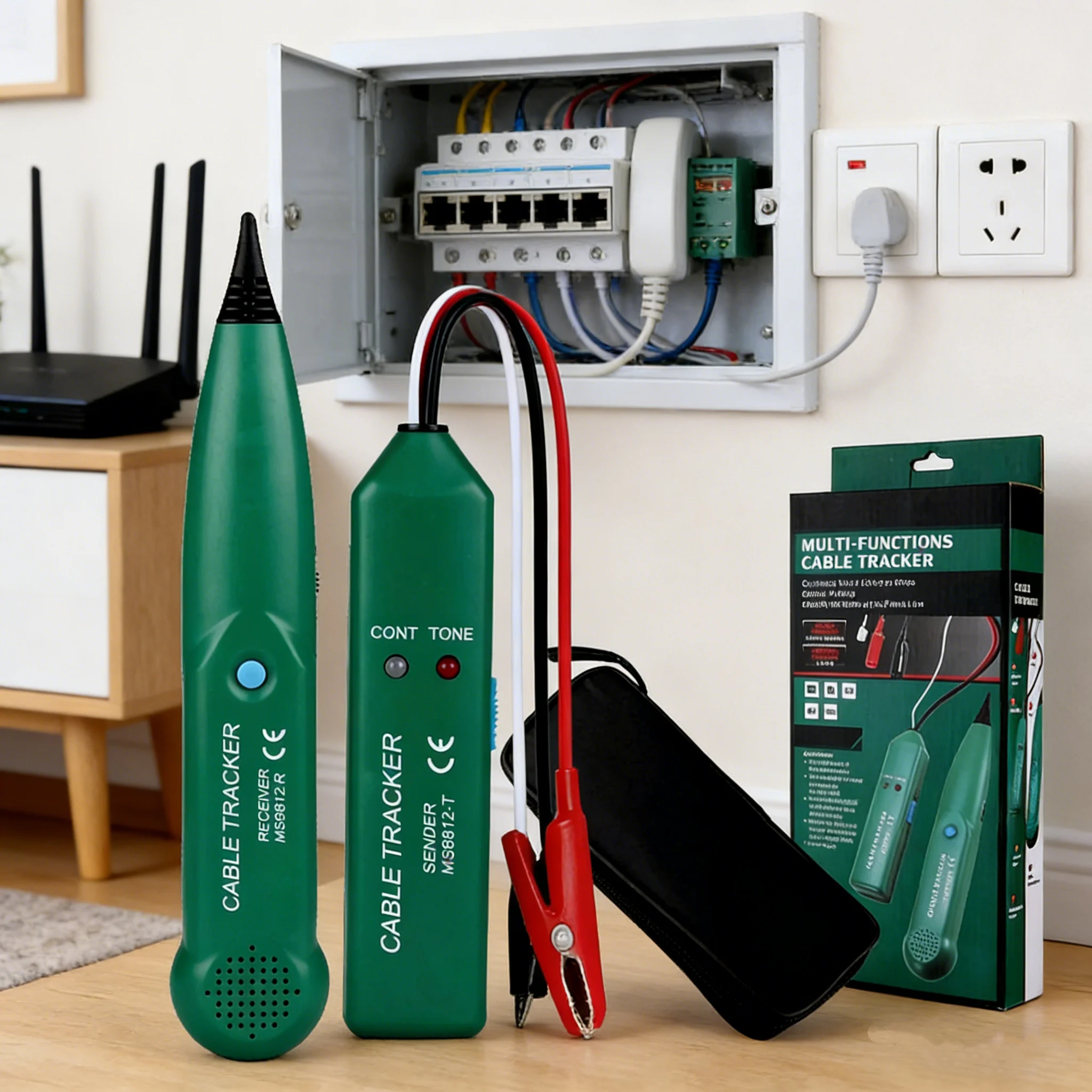 MS6812 Kabel-Tracker-Tester, professioneller Leitungs-LAN-Detektor, UTP, STP, Telefonkabel, Tracer, Haltepunkt, Position, Diagnose-Ton Image