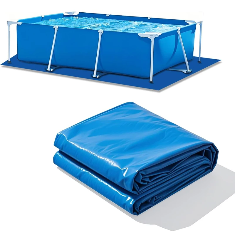Bâche de sol de piscine extérieure, coussin de revêtement rectangulaire, empêche les perforations ou l'usure, doublure de piscine anti-fuite pour piscine hors sol