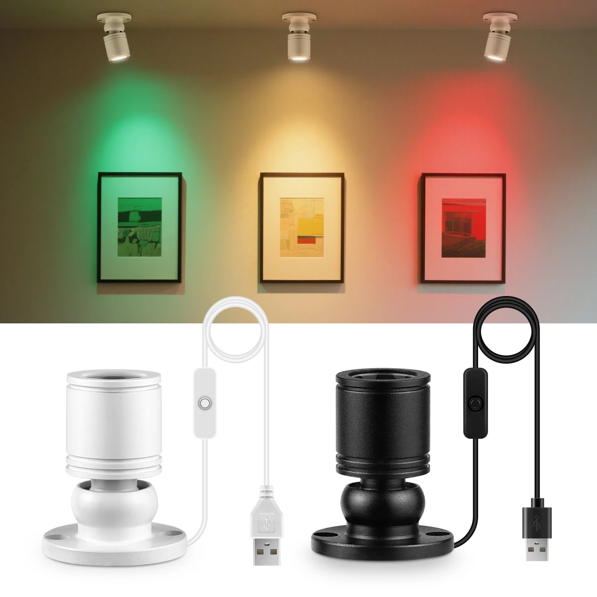 Mini-USB-betriebener LED-Strahler, DC 5 V, für Schrank, Schmuck, Regal, Lampe, Theke, Schrank, Modell, Display, Deckenleuchten mit Schalter