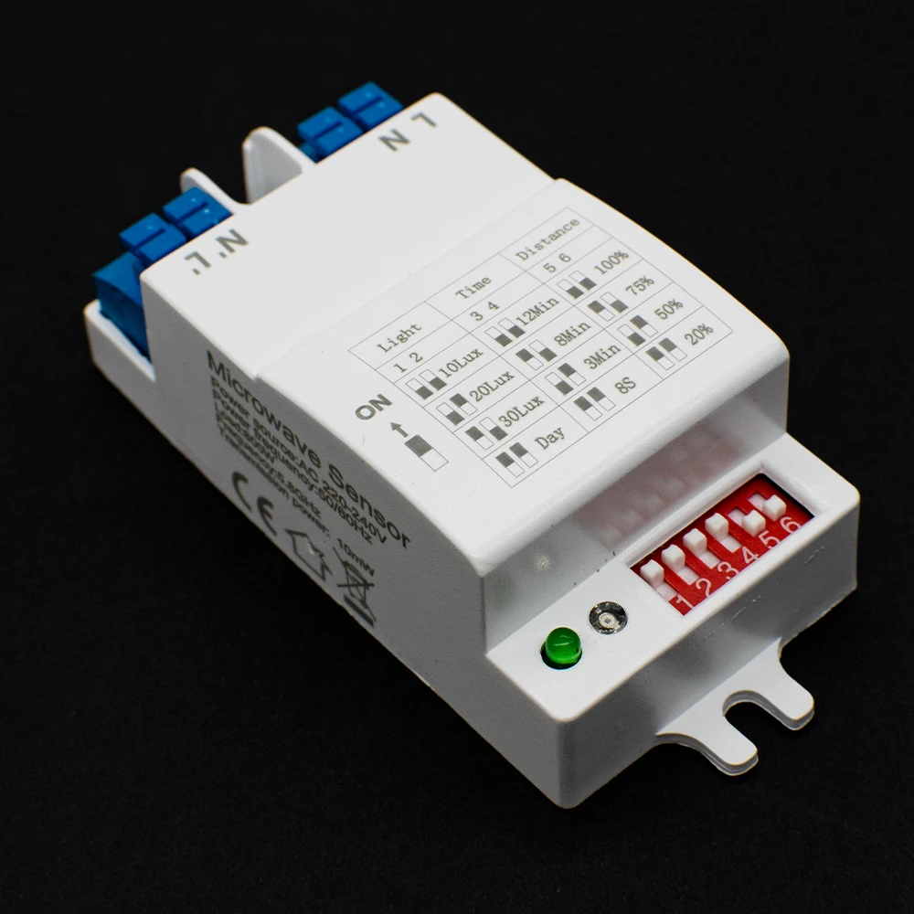 Hochwertiger 5,8G Mikrowellen-Radarsensorschalter DIP AC220-240V DIP Radarsensormodul Bewegungsmelder