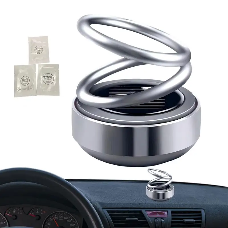 Auto aromatherapie dekoration solar rotierenden Lufterfrischer doppel ring aufhängung kreative Ornament auto innen Zubehör Image