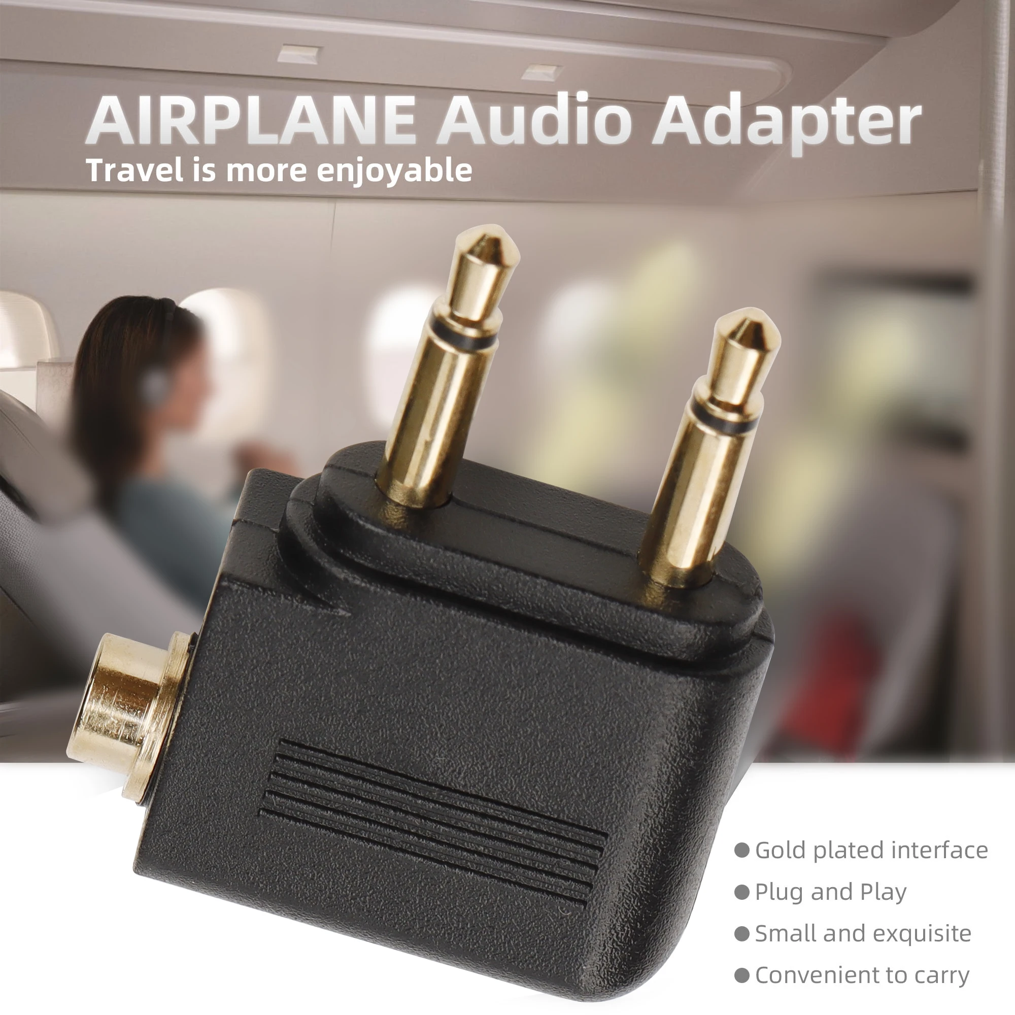 1/2/5 pièces adaptateur Audio 3.5mm prise Jack compagnie aérienne avion écouteur casque adaptateur Audio pour avion voyage casque écouteur