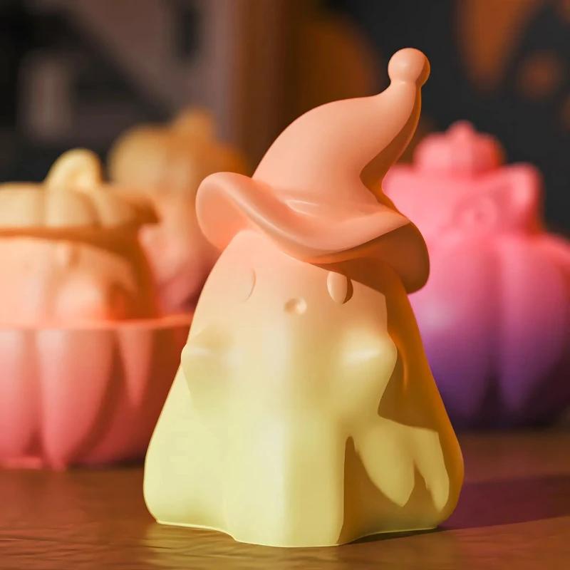 Halloween Puppen Silikon Formen DIY Kürbis Geist Seife Kerze Gips Gips Form 3D Horror Geist UV Epoxidharz Machen Werkzeuge Image