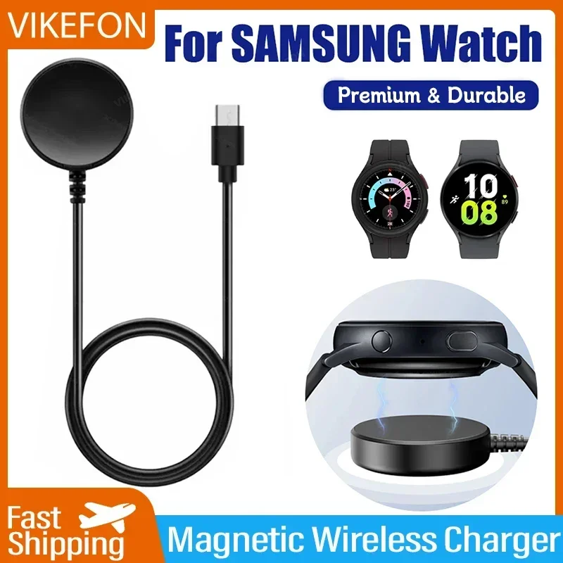 VIKEFON Uhr Drahtlose Ladegerät Für Samsung Galaxy Uhr 7 8 Pro Aktive 2 Tragbare USB Typ C PD Kabel schnelle Lade Dock Station Image
