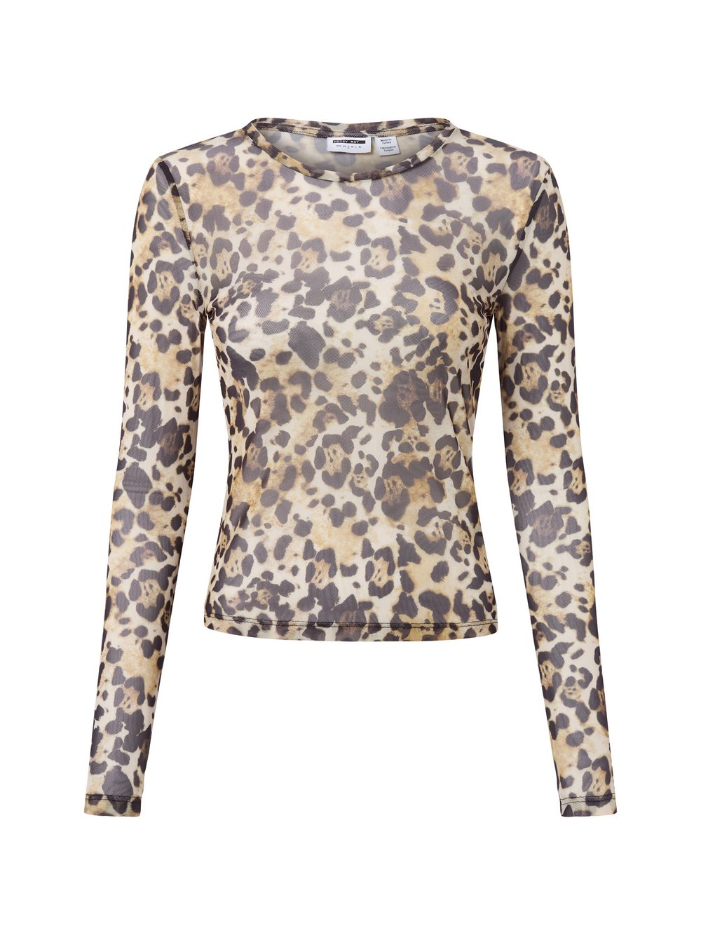 Noisy May Mesh-Langarmshirt Damen beige, L Image