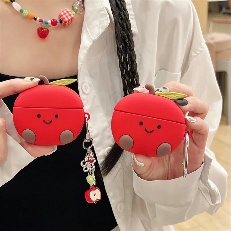 Rote Schale für AirPods 4 Hülle 2024 3D Cartoon Niedliche Kopfhörer-Ohrhörer-Abdeckung für AirPods Pro 2 3 2 1 Ladetaschen  Image