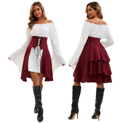 Mittelalterliches Renaissance-Drama-Tanzkostüm, Halloween-Gürtel, Cos-Kleid, Halloween-Kostüme für Frauen, Kleid, Live-Performance, Cosplay Image