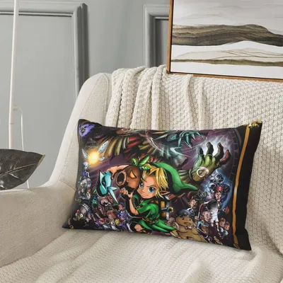 Anime The Legend Of Zeldas Rechteckiger Kissenbezug, dekorativer Schlafzimmer-Bett-Home-Komfort-Überwurfkissen Image