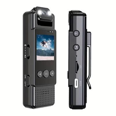 Wearable 1080P Full HD Action Camera - Portable Video Recorder Equipped with 1200mAh Lithium Polymer Battery USB Dual Charging Clip Design One Click Audio and Video Recording Night Vision Functio
