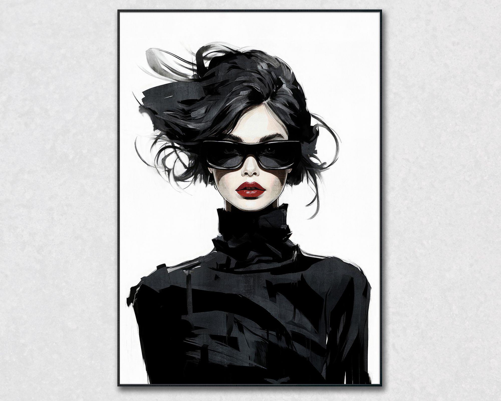 La Casa »Black and white Lady« Ölbild gerahmt 70x100 cm