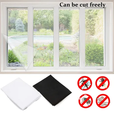Anti Fly Mosquito Net DIY Fly Mosquito Window Net Mesh Mosquito Insect Bug Net Curtains for Windows Can Be Cut Freely