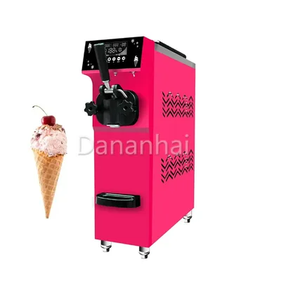 Energy Saving Soft Ice Cream Machine Small Commercial Steel Fully Automatic Electric Single Flavor Conical Frozen Yogurt Machine